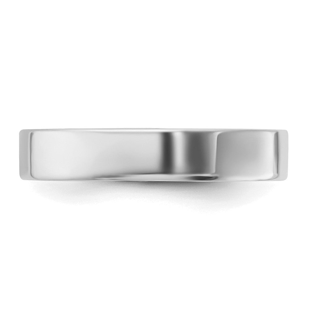 Sterling Silver Rhodium-plated 4mm Flat Size 5 Band