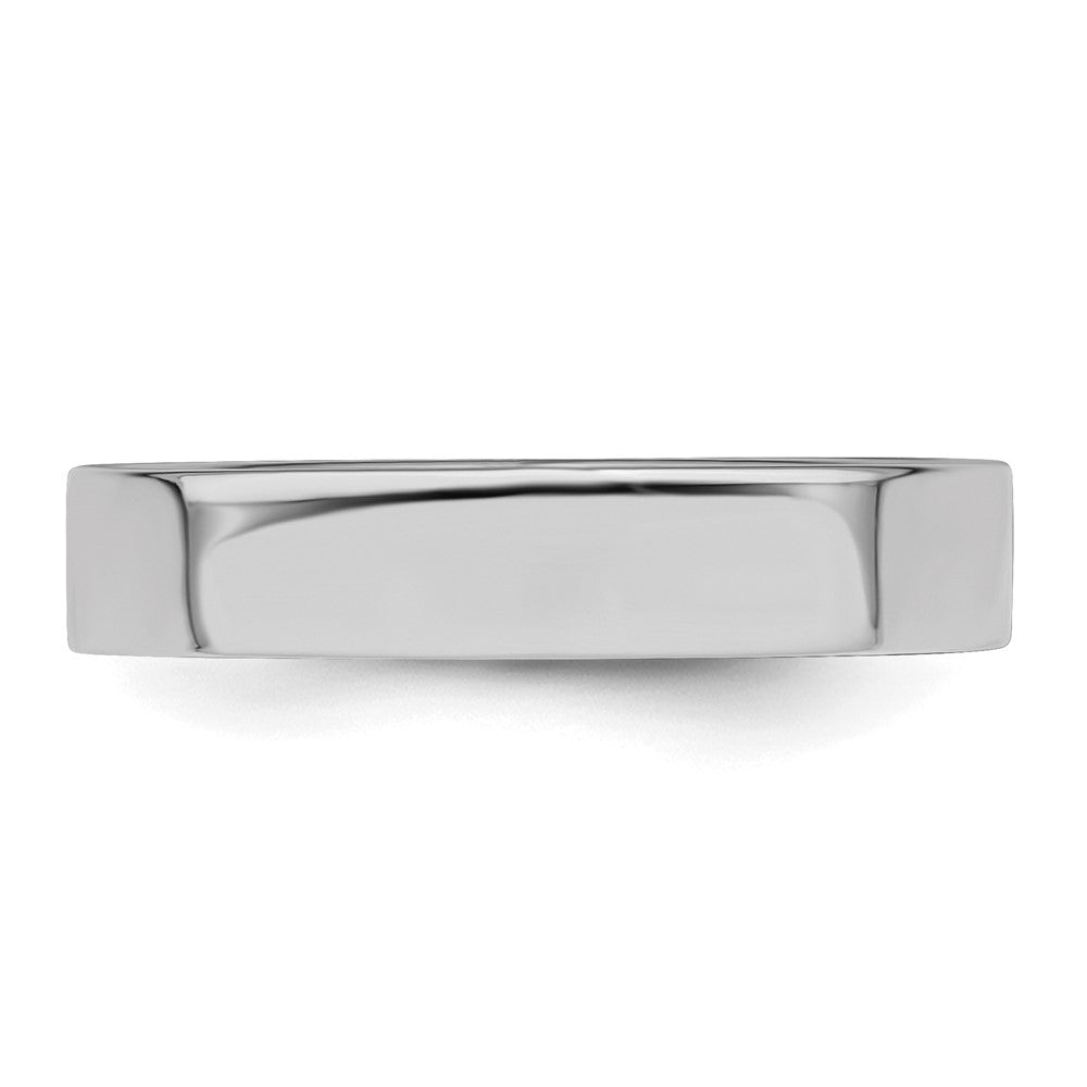 Sterling Silver Rhodium-plated 4mm Flat Size 10 Band