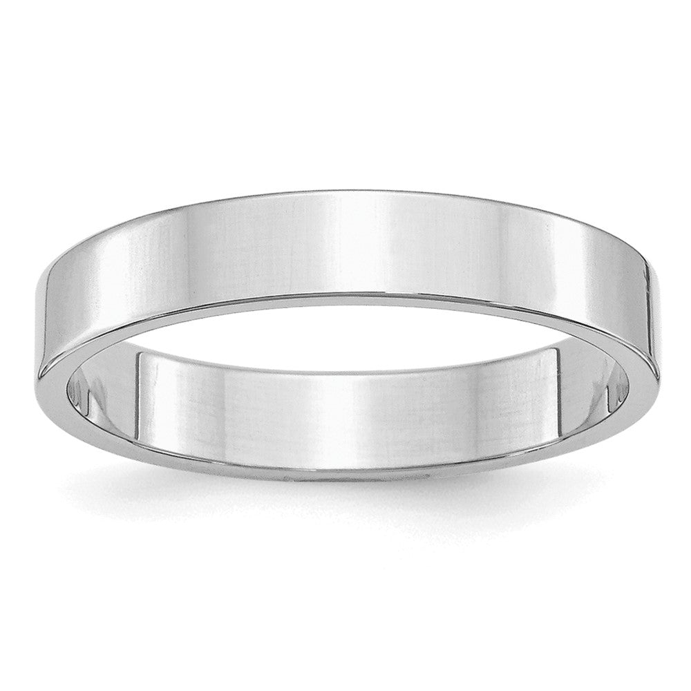 Sterling Silver Rhodium-plated 4mm Flat Size 9 Band
