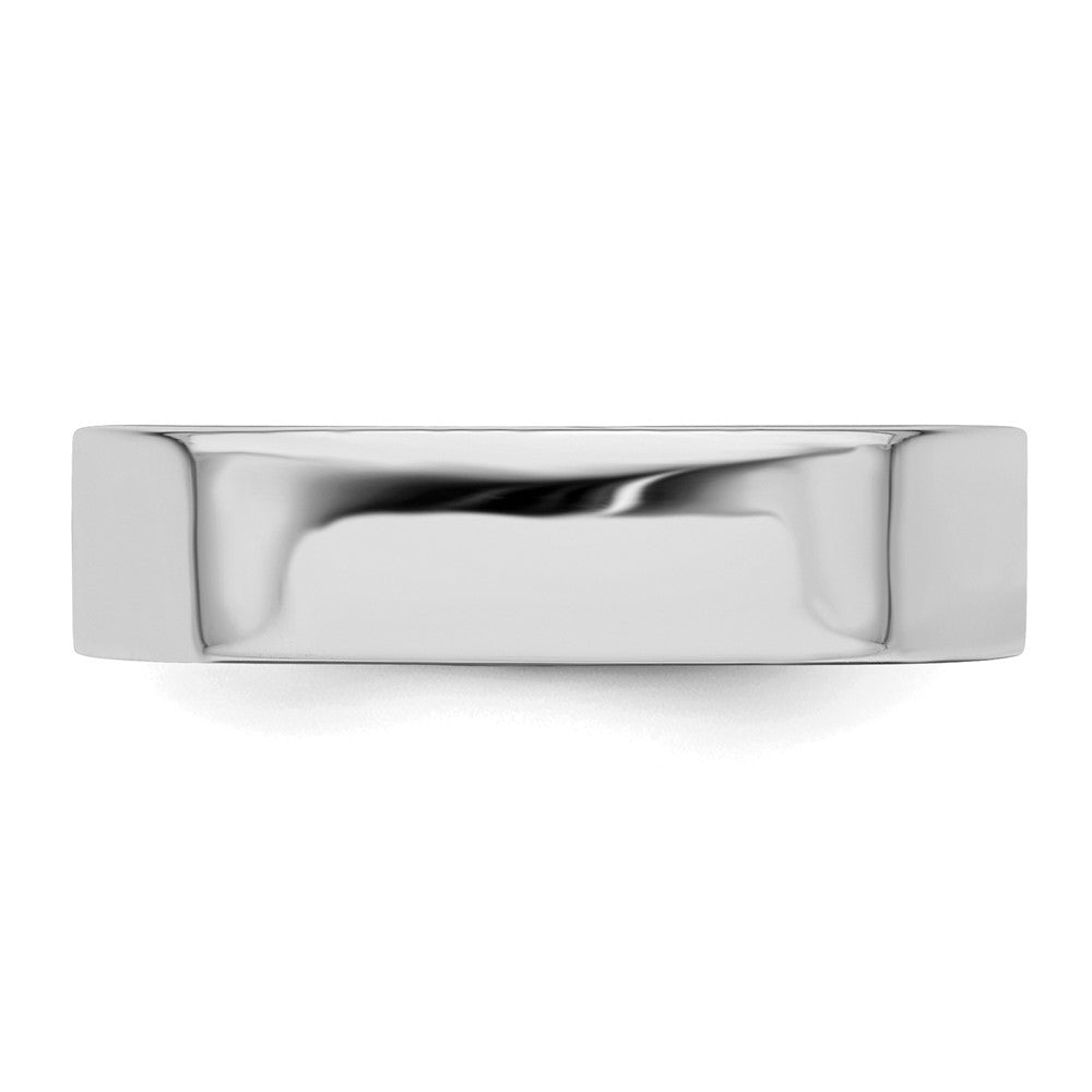 Sterling Silver Rhodium-plated 5mm Flat Size 5.5 Band