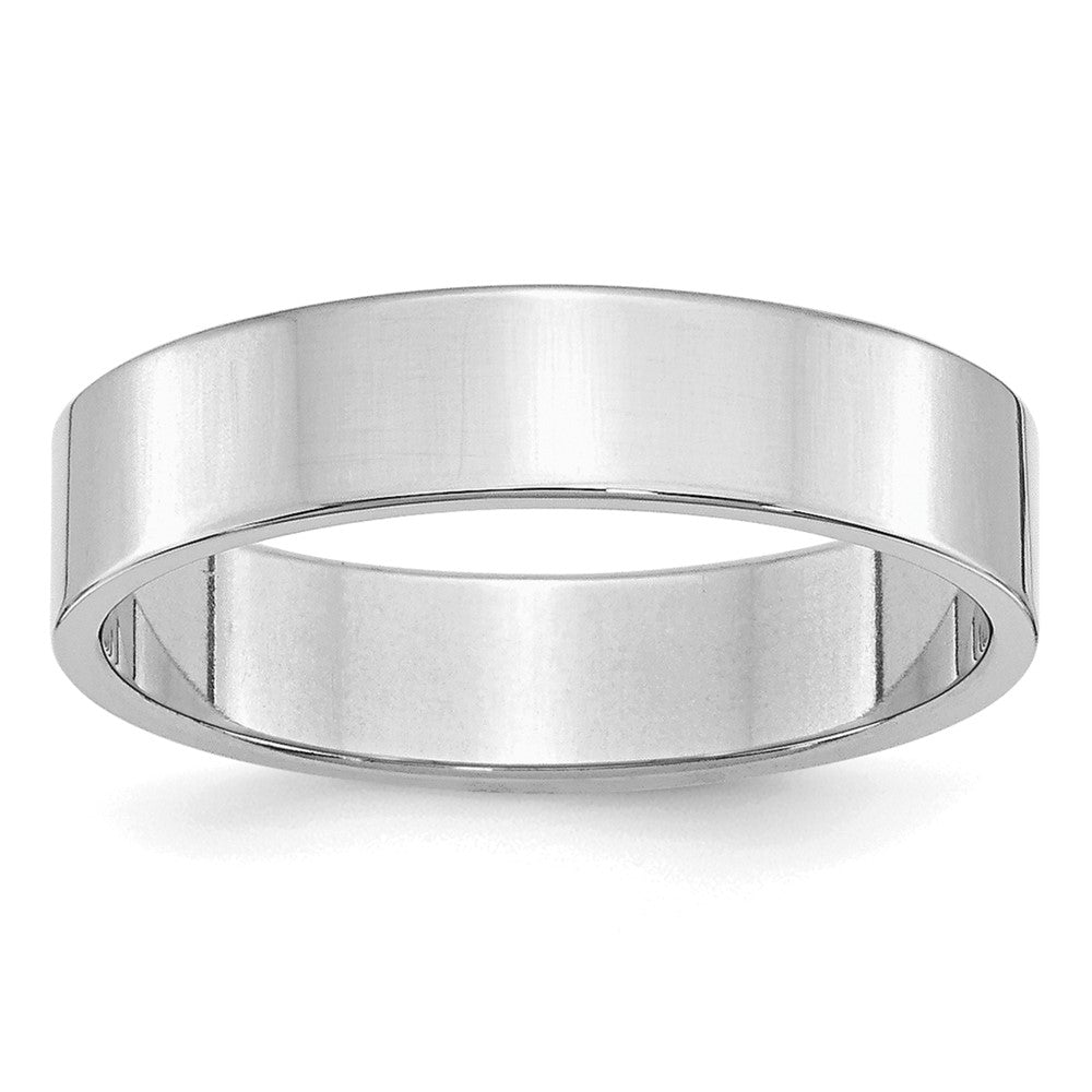 Sterling Silver Rhodium-plated 5mm Flat Size 7.5 Band