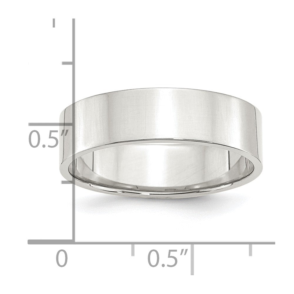Sterling Silver 6mm Lightweight Flat Size 13.5 Band