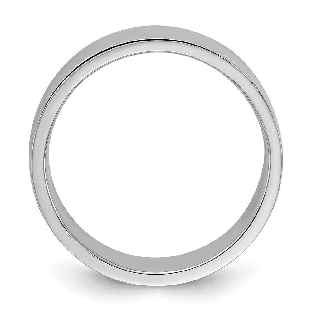 Sterling Silver Rhodium-plated 6mm Flat Size 5 Band