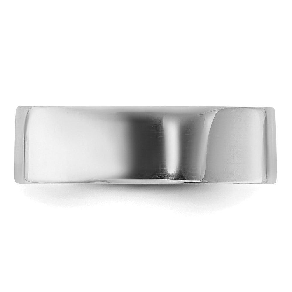 Sterling Silver Rhodium-plated 6mm Flat Size 8 Band