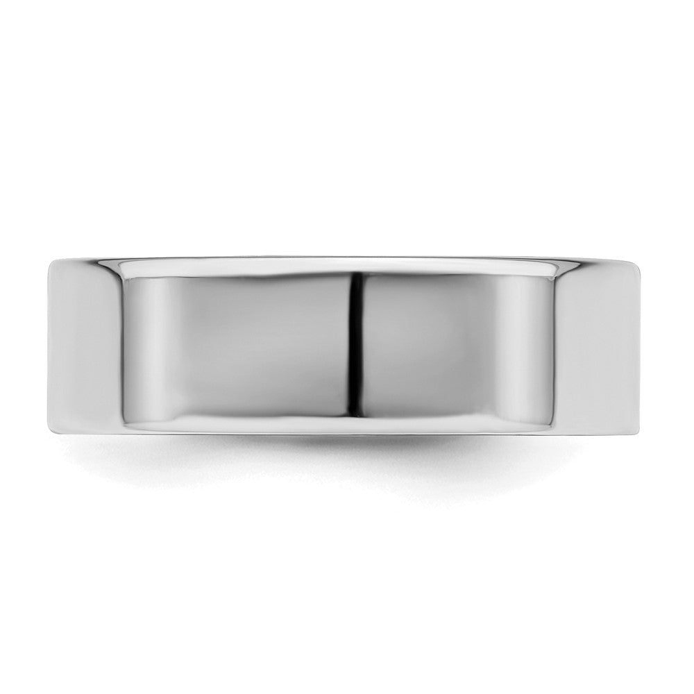Sterling Silver Rhodium-plated 6mm Flat Size 10 Band