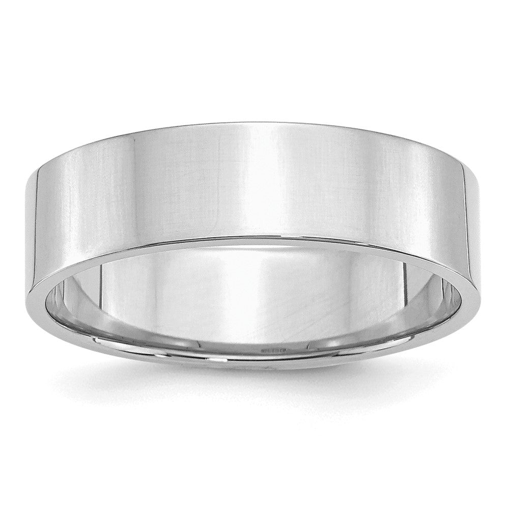 Sterling Silver Rhodium-plated 6mm Flat Size 10 Band