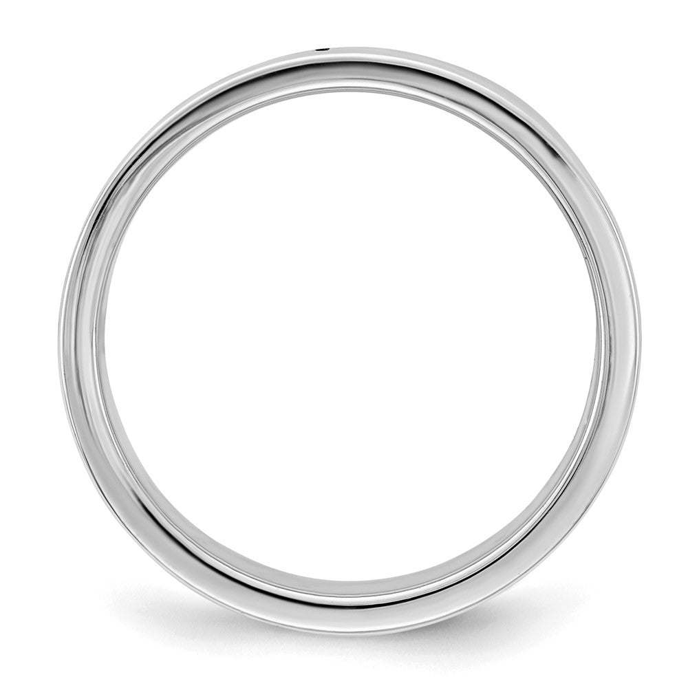 Sterling Silver Rhodium-plated 7mm Flat Size 9 Band