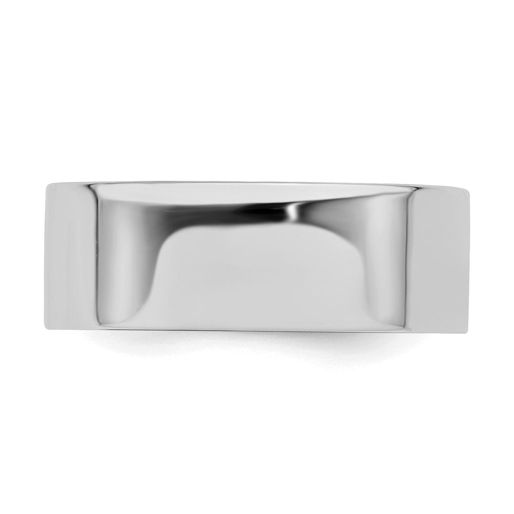 Sterling Silver Rhodium-plated 7mm Flat Size 6.5 Band