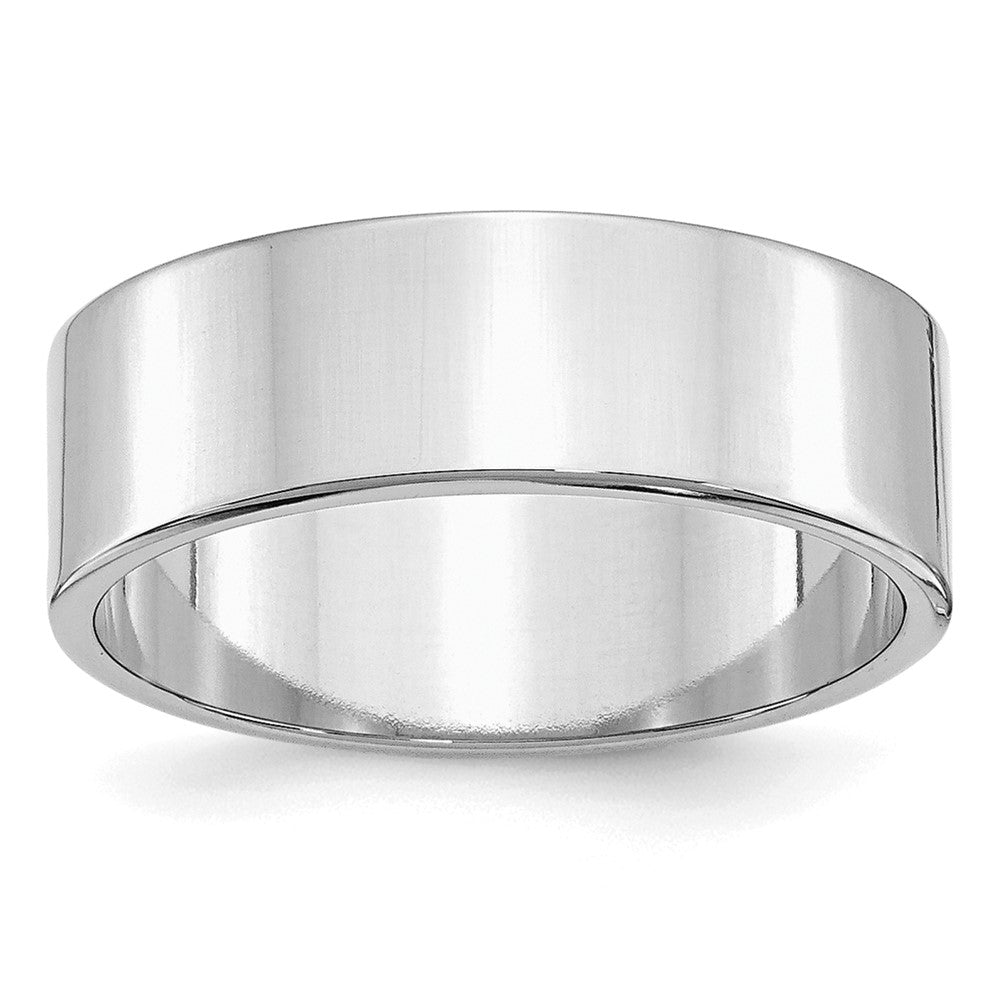 Sterling Silver Rhodium-plated 7mm Flat Size 6.5 Band