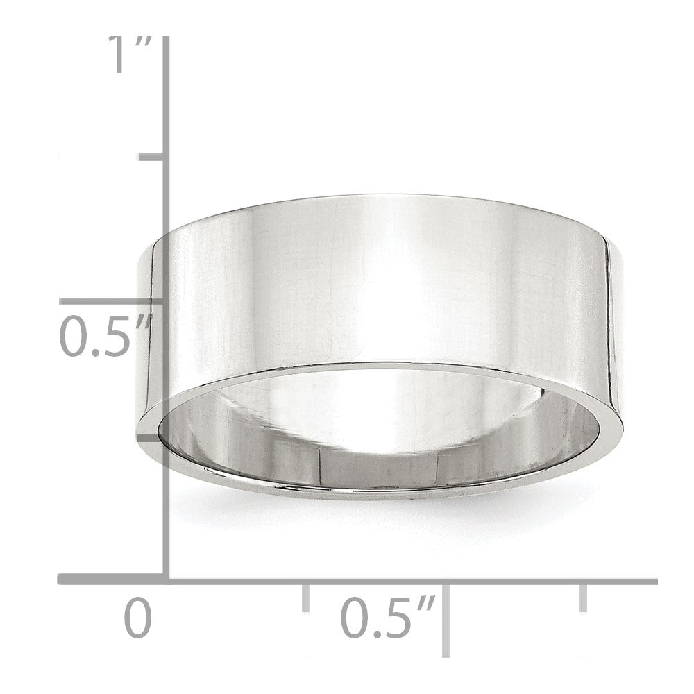 Sterling Silver 8mm Lightweight Flat Size 8.5 Band