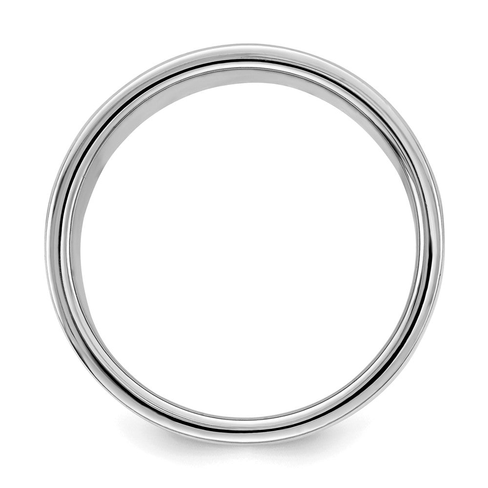 Sterling Silver Rhodium-plated 8mm Flat Size 12.5 Band