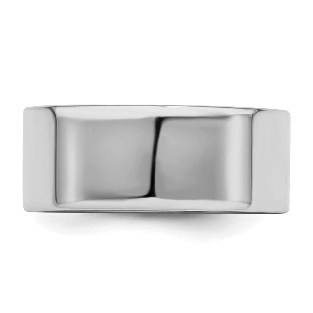 Sterling Silver Rhodium-plated 8mm Flat Size 8 Band