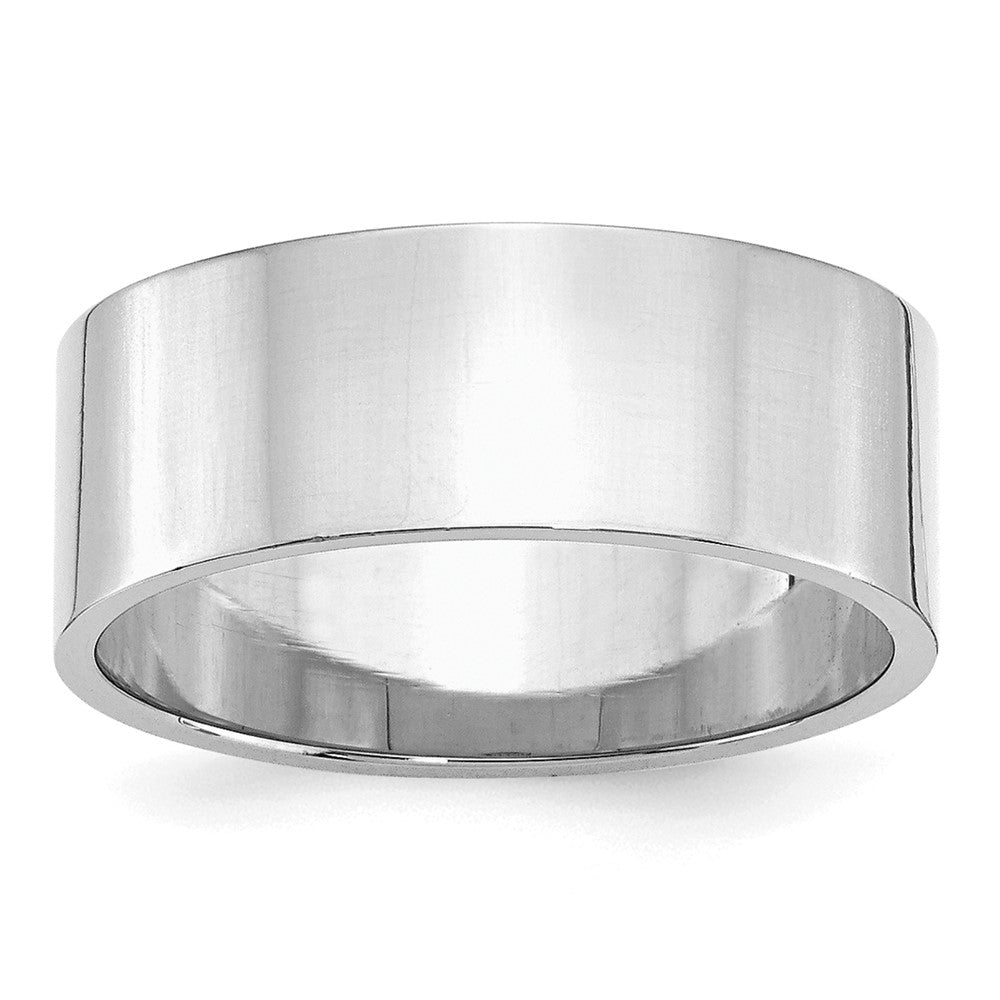 Sterling Silver Rhodium-plated 8mm Flat Size 12.5 Band