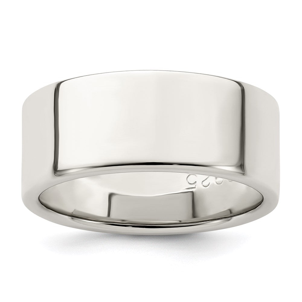 Polished;Engravable;Sterling silver;Lightweight;Flat Band