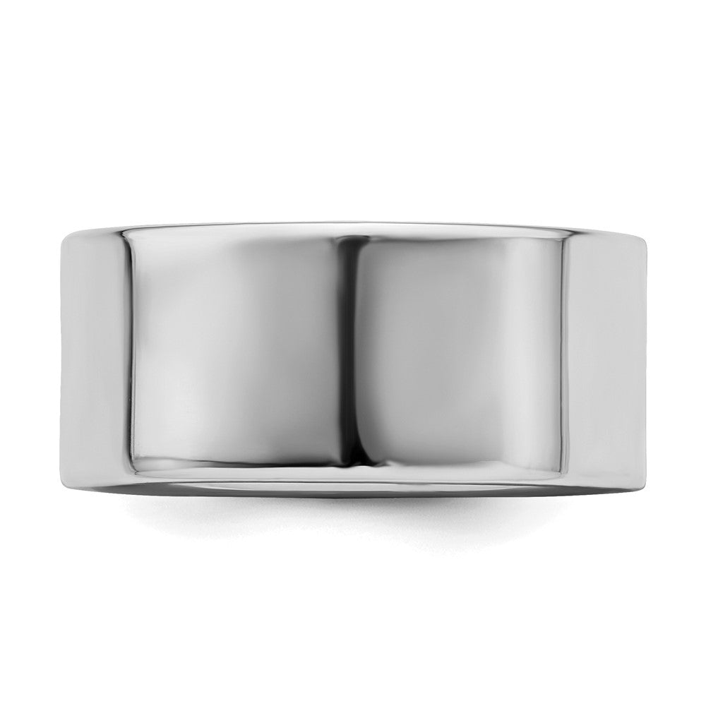 Sterling Silver Rhodium-plated 9mm Flat Size 8 Band