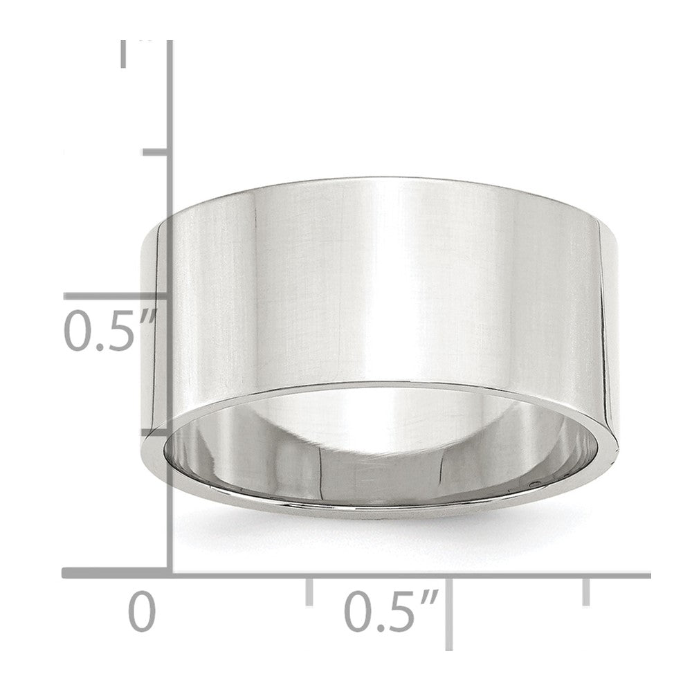 Sterling Silver 10mm Lightweight Flat Size 7.5 Band