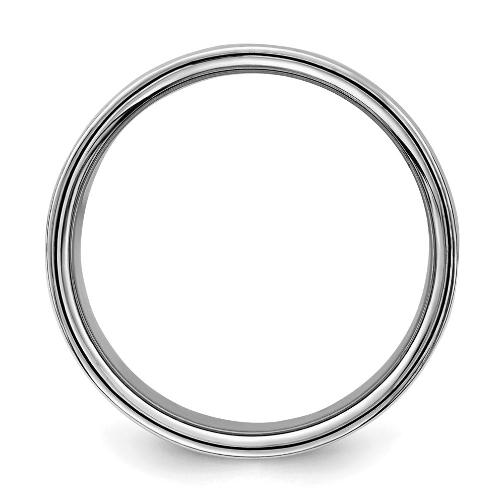 Sterling Silver Rhodium-plated 10mm Flat Size 10 Band