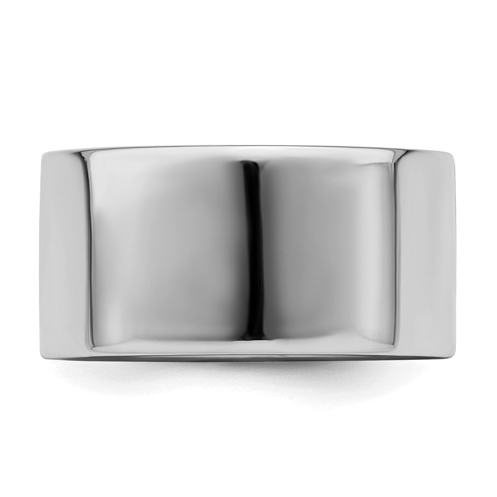 Sterling Silver Rhodium-plated 10mm Flat Size 5 Band