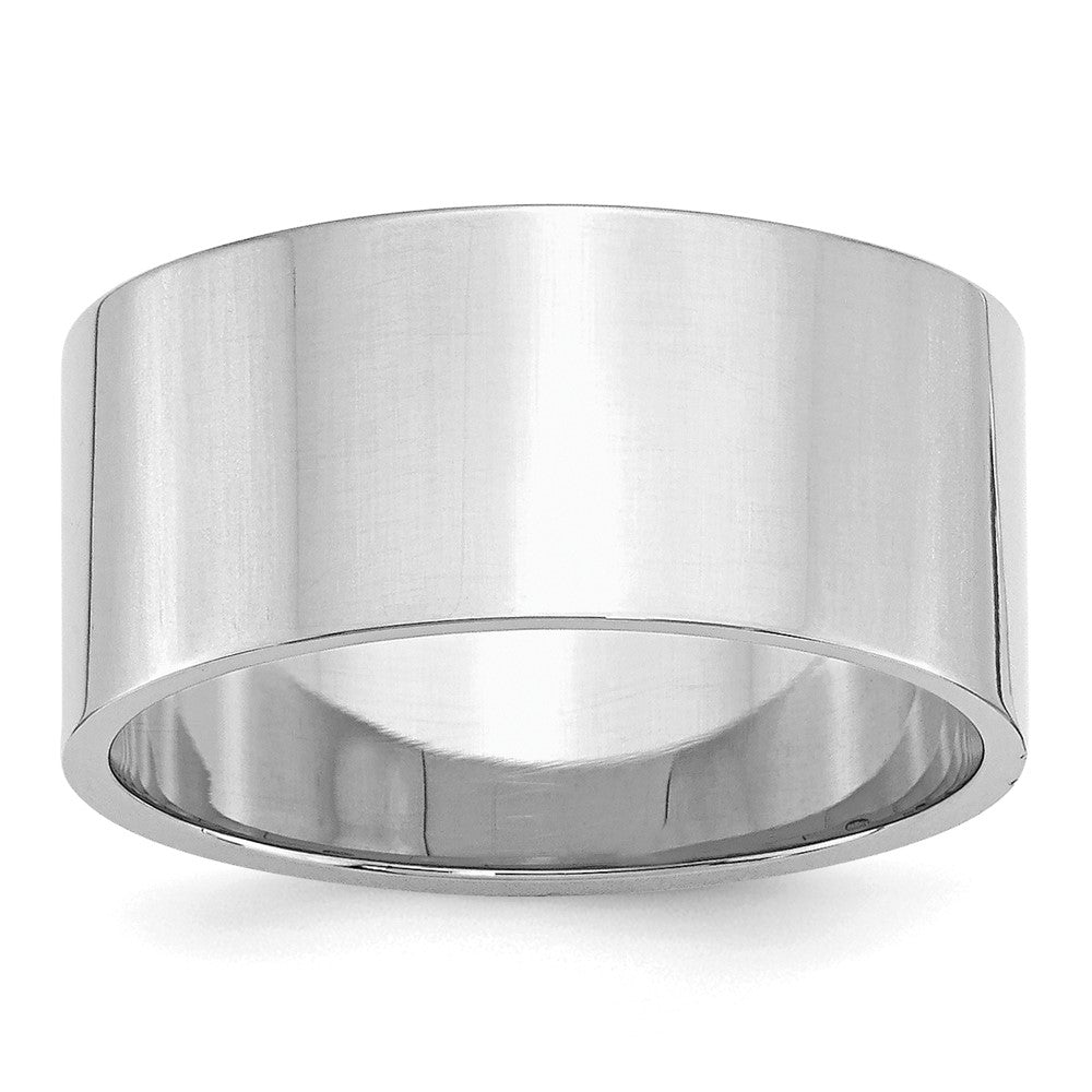 Sterling Silver Rhodium-plated 10mm Flat Size 5 Band