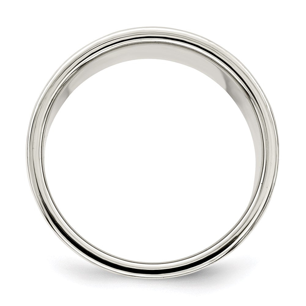 Sterling Silver 12mm Lightweight Flat Size 7.5 Band