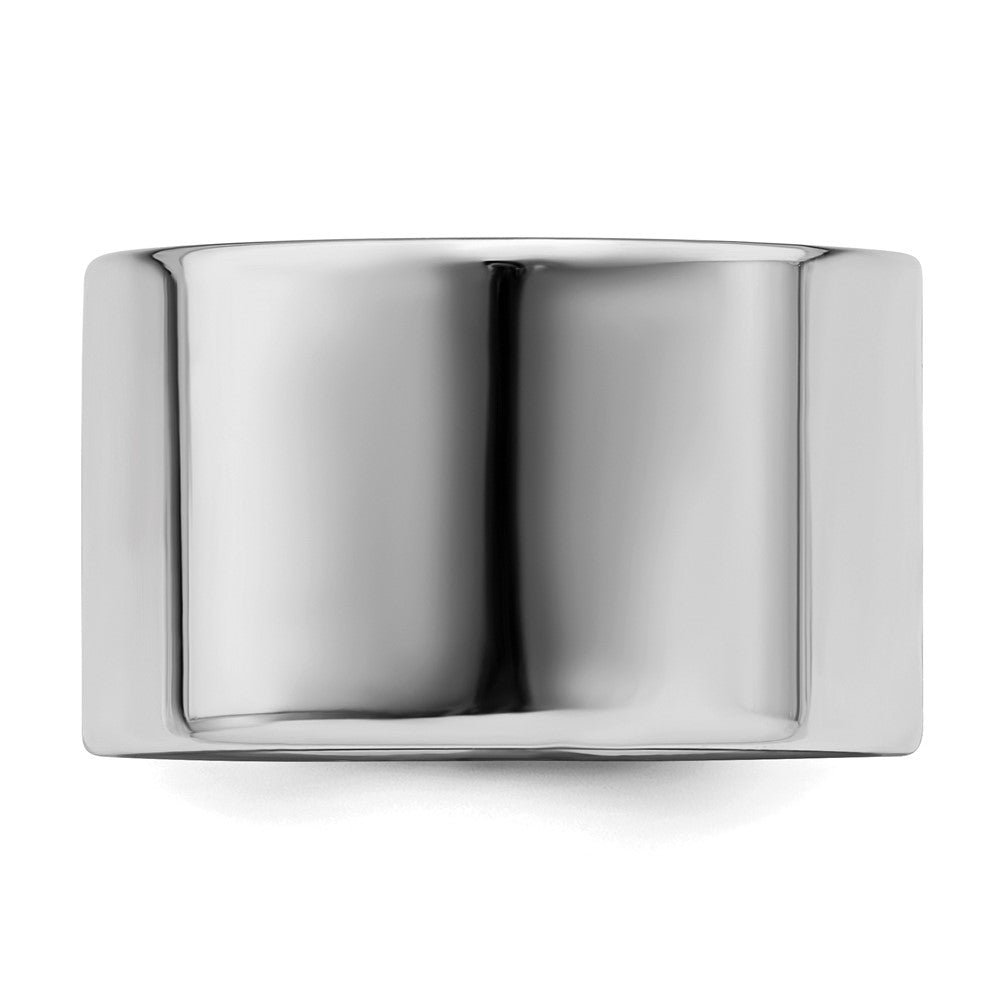 Sterling Silver Rhodium-plated 12mm Flat Size 9 Band