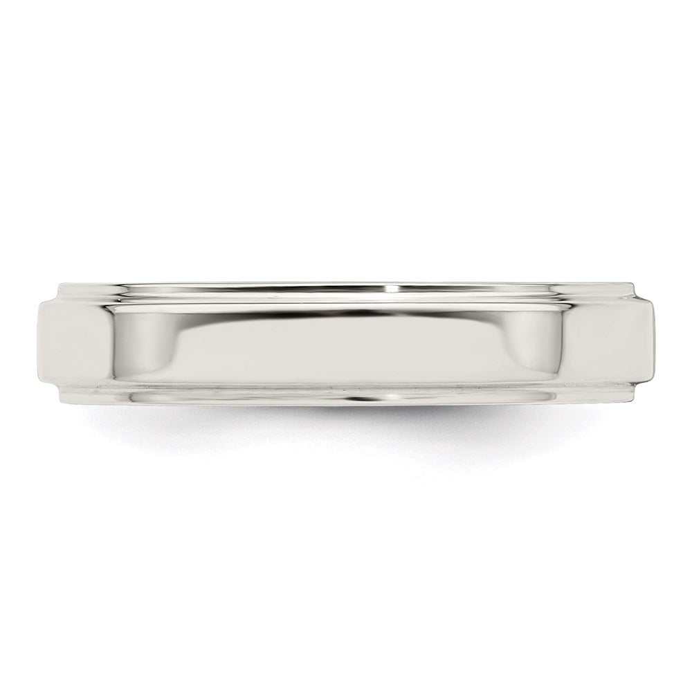Sterling Silver 4mm Flat with Step Edge Size 10 Band