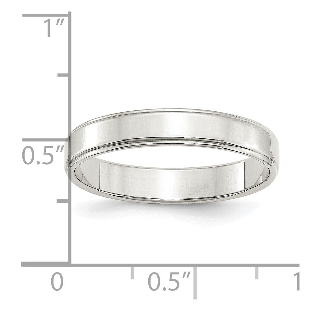 Sterling Silver 4mm Flat with Step Edge Size 11 Band