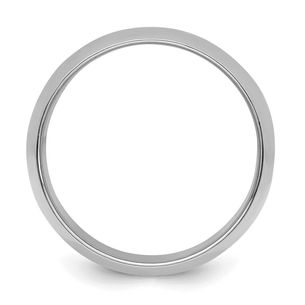 Sterling Silver Rhodium-plated 10mm Half-Round Size 7 Band