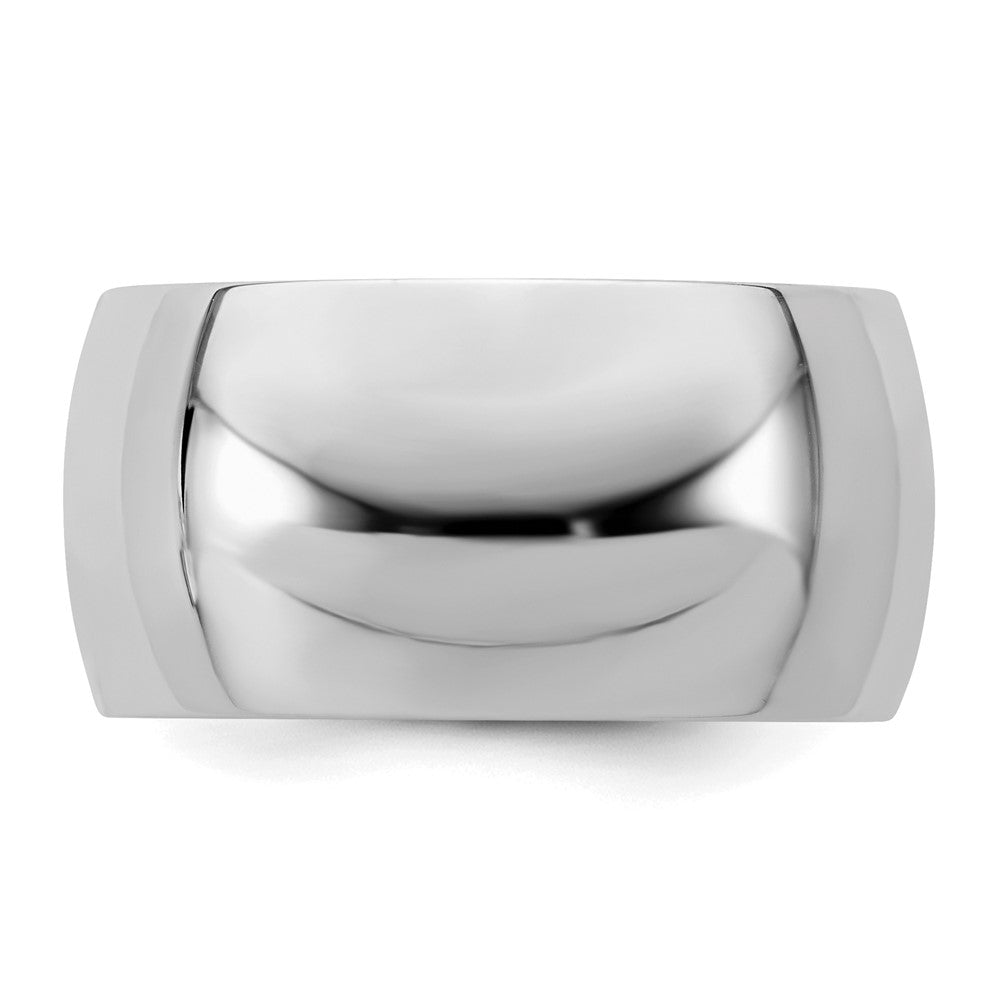 Sterling Silver Rhodium-plated 10mm Half-Round Size 12 Band