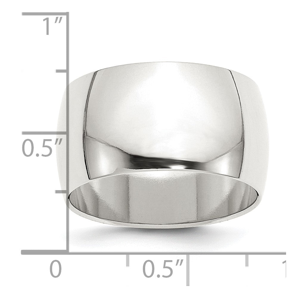 Sterling Silver 12mm Half Round Size 7.5 Band