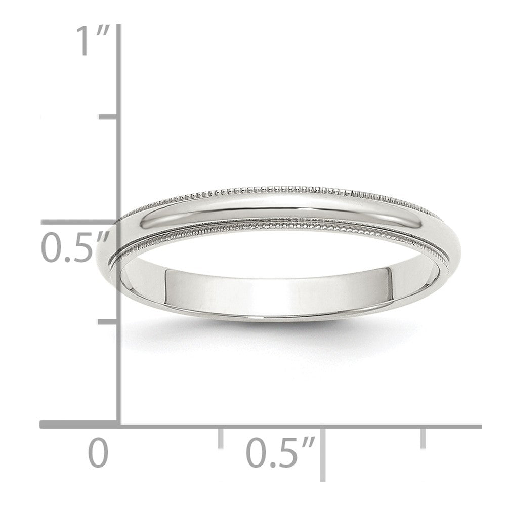 Sterling Silver 3mm Half Round Milgrain Size 7.5 Band