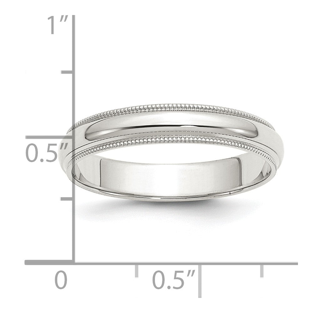 Sterling Silver 4mm Half Round Milgrain Size 6.5 Band