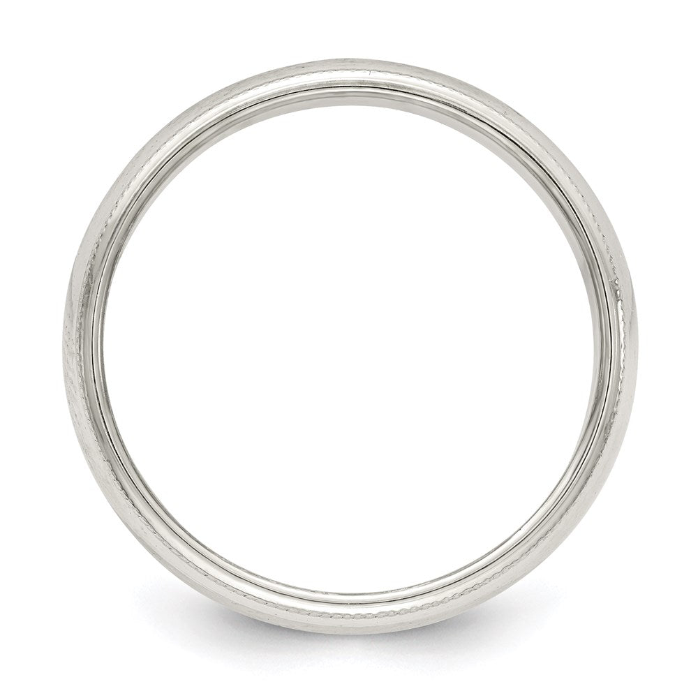 Sterling Silver 5mm Half Round Milgrain Size 5.5 Band