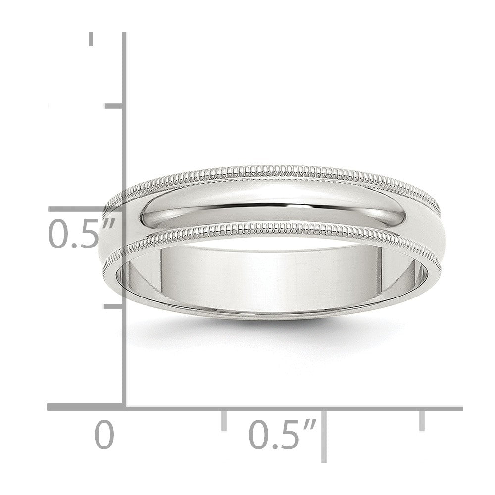 Sterling Silver 5mm Half Round Milgrain Size 11 Band