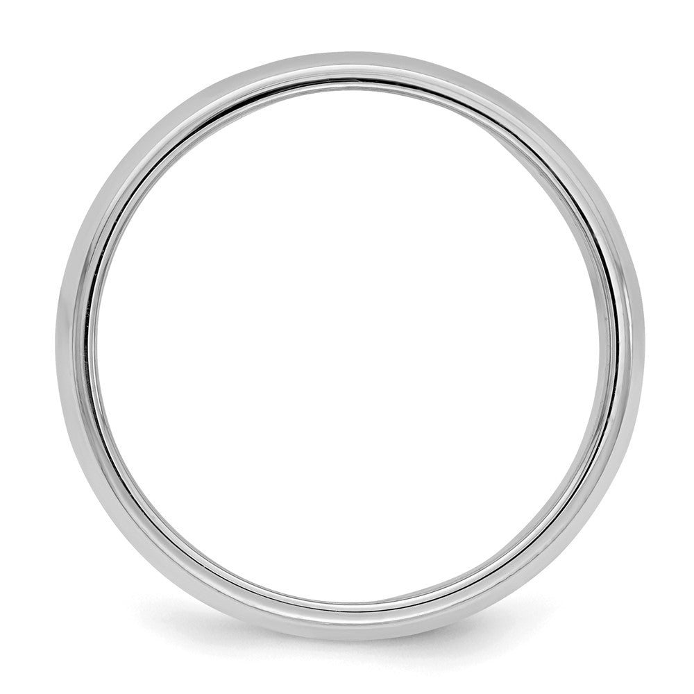 Sterling Silver Rhodium-plated 6mm Half Round Milgrain Size 8 Band
