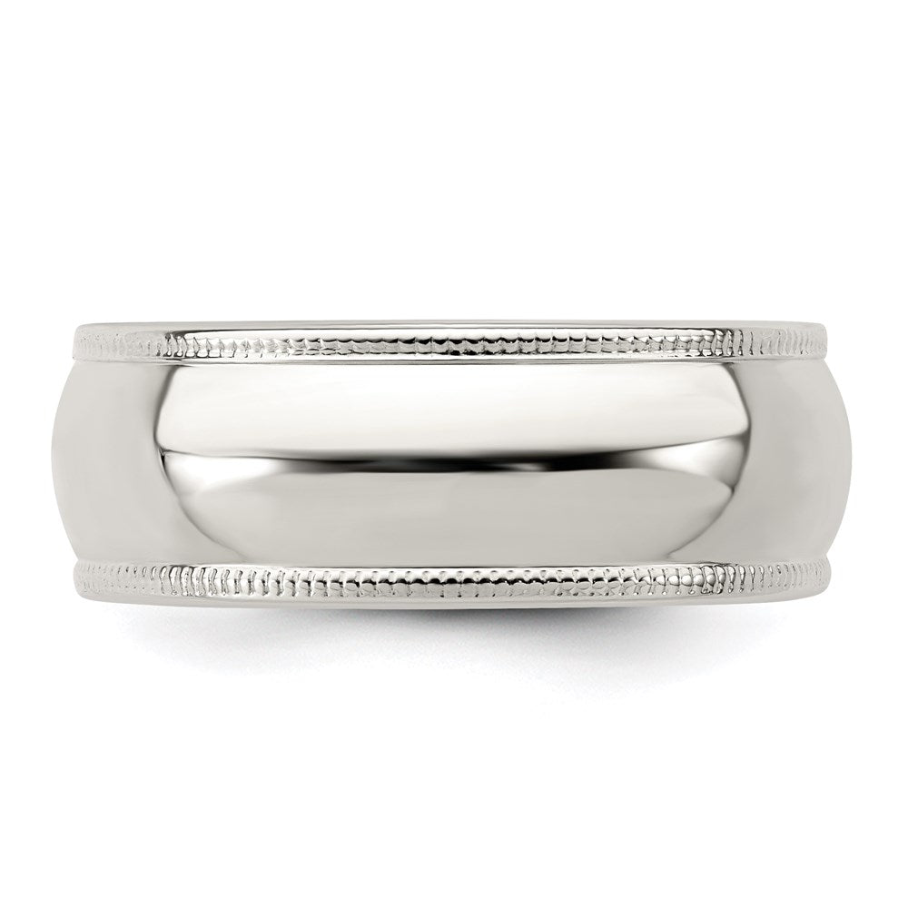 Sterling Silver 7mm Half Round Milgrain Size 5 Band