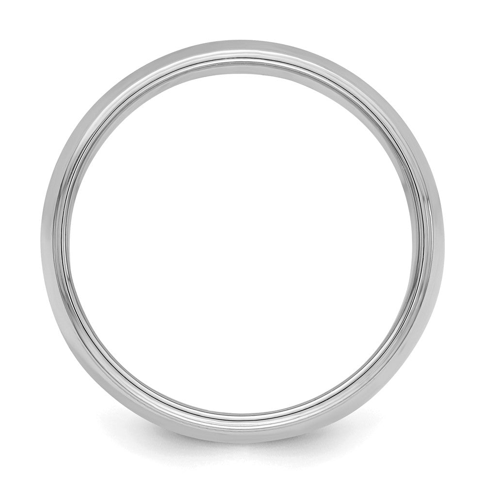 Sterling Silver Rhodium-plated 7mm Half Round Milgrain Size 6 Band