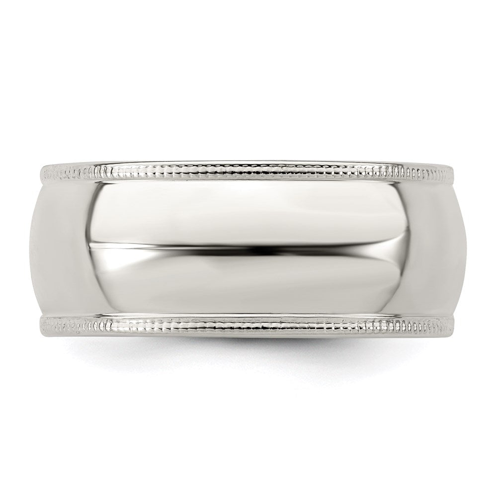 Sterling Silver 8mm Half Round Milgrain Size 5 Band
