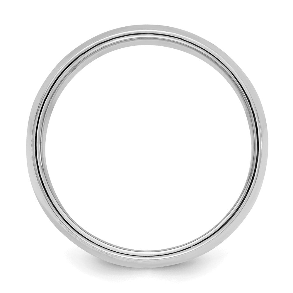 Sterling Silver Rhodium-plated 8mm Half Round Milgrain Size 12 Band