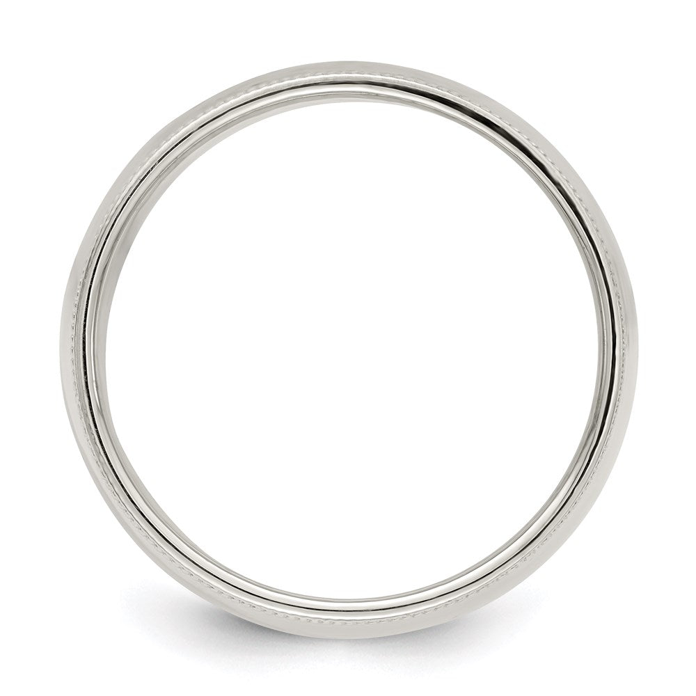 Sterling Silver 9mm Half Round Milgrain Size 5.5 Band