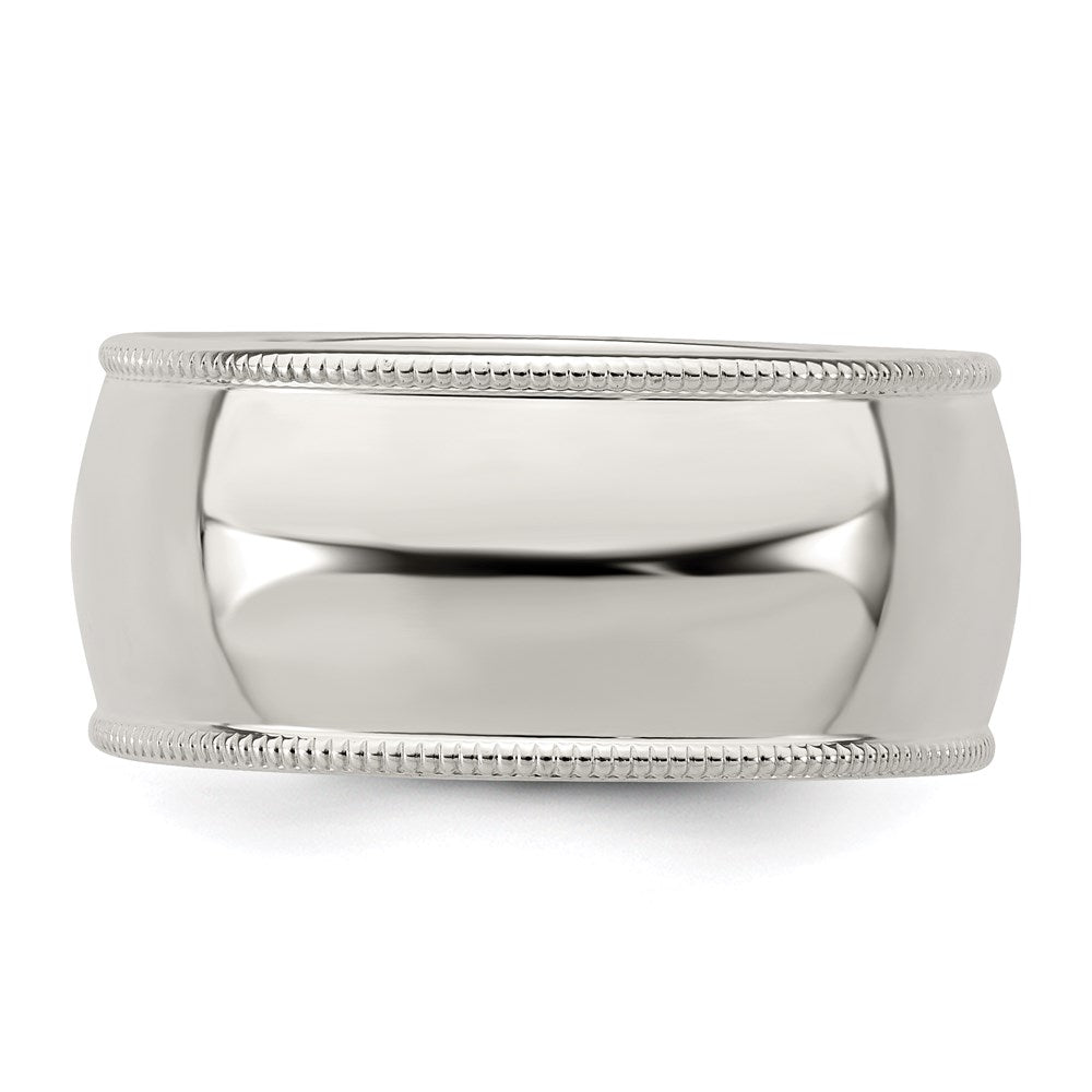 Sterling Silver 9mm Half Round Milgrain Size 6 Band