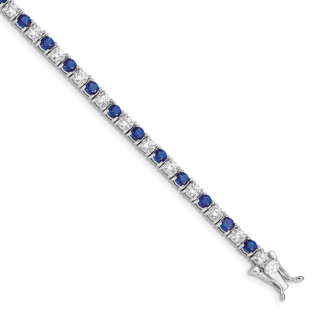 Polished;Sterling silver;CZ;Safety clasp;Box catch