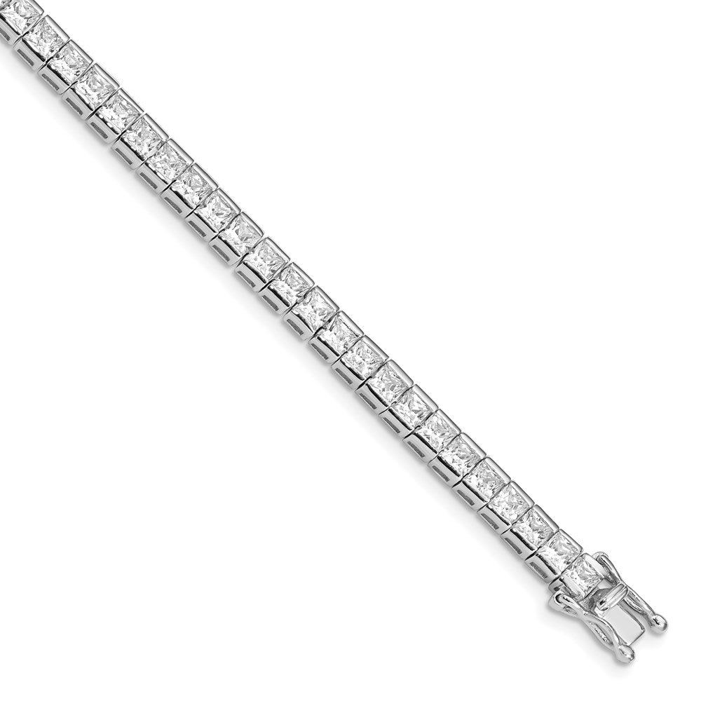 Polished;Sterling silver;Box catch;Rhodium-plated
