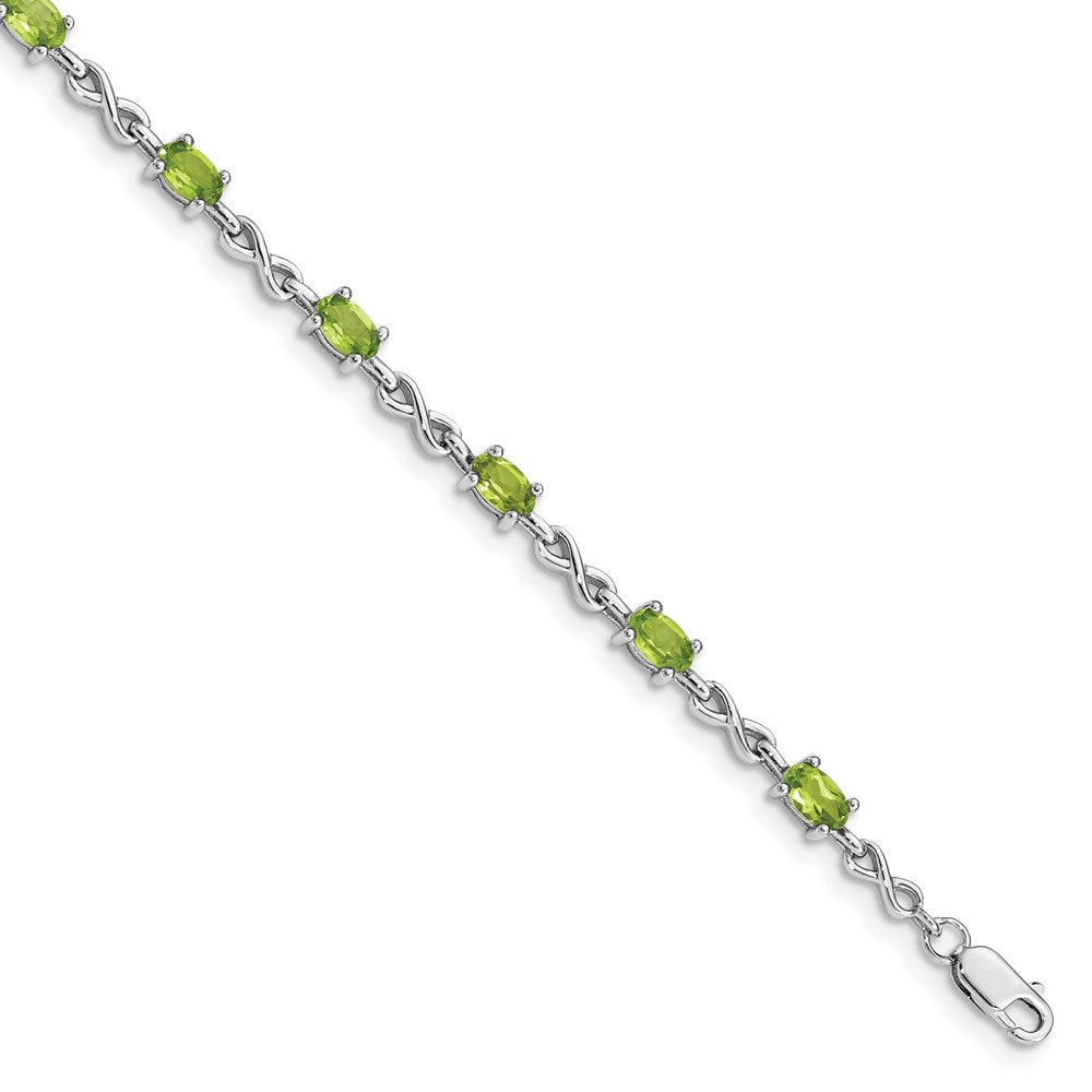Polished;Lobster;Sterling silver;Peridot;Rhodium-plated