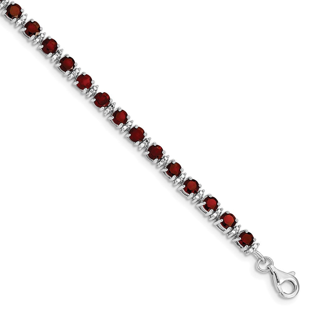 Polished;Open back;Sterling silver;Diamond;Garnet;Fancy lobster