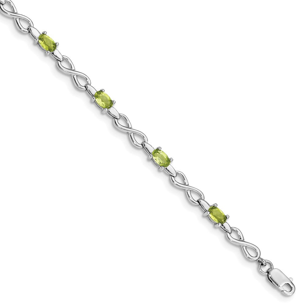 Polished;Sterling silver;Diamond;Peridot;Fancy lobster;Rhodium-plated