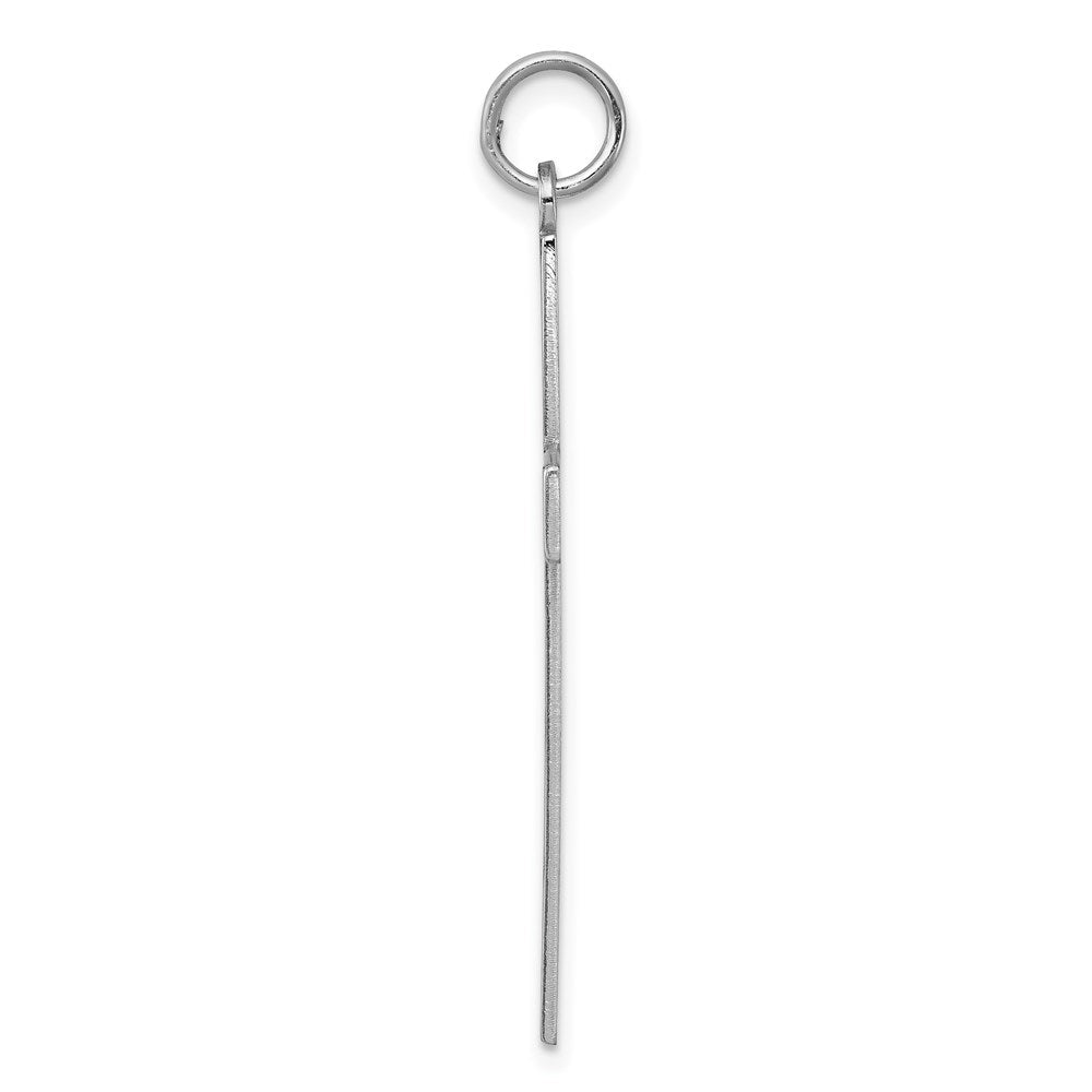 Sterling Silver Rhodium-plated Laser Designed Cross Pendant