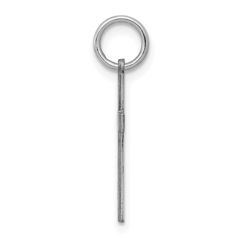 Sterling Silver Rhodium-plated Laser Designed Cross Charm