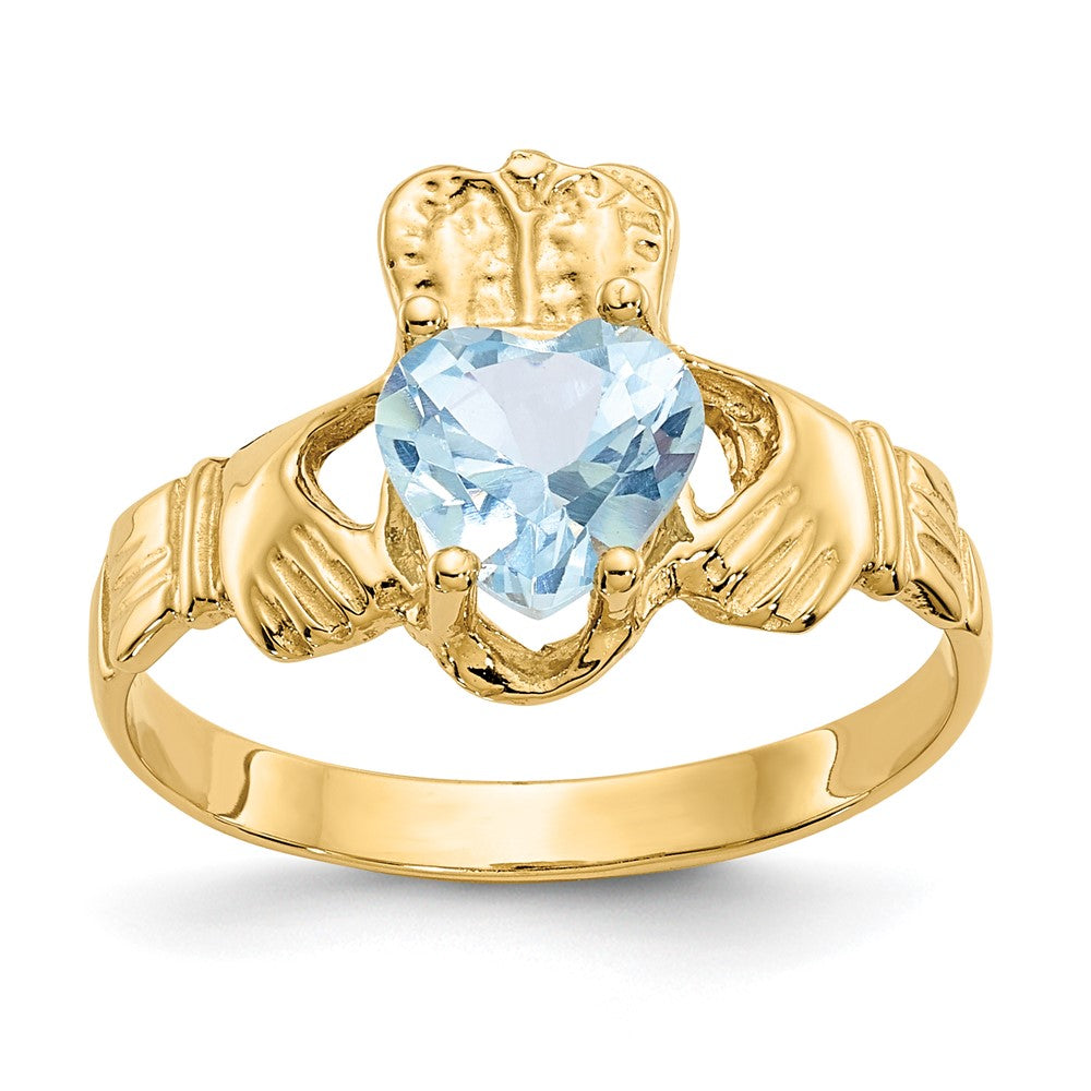 14k Yellow gold;Open back;Synthetic;CZ