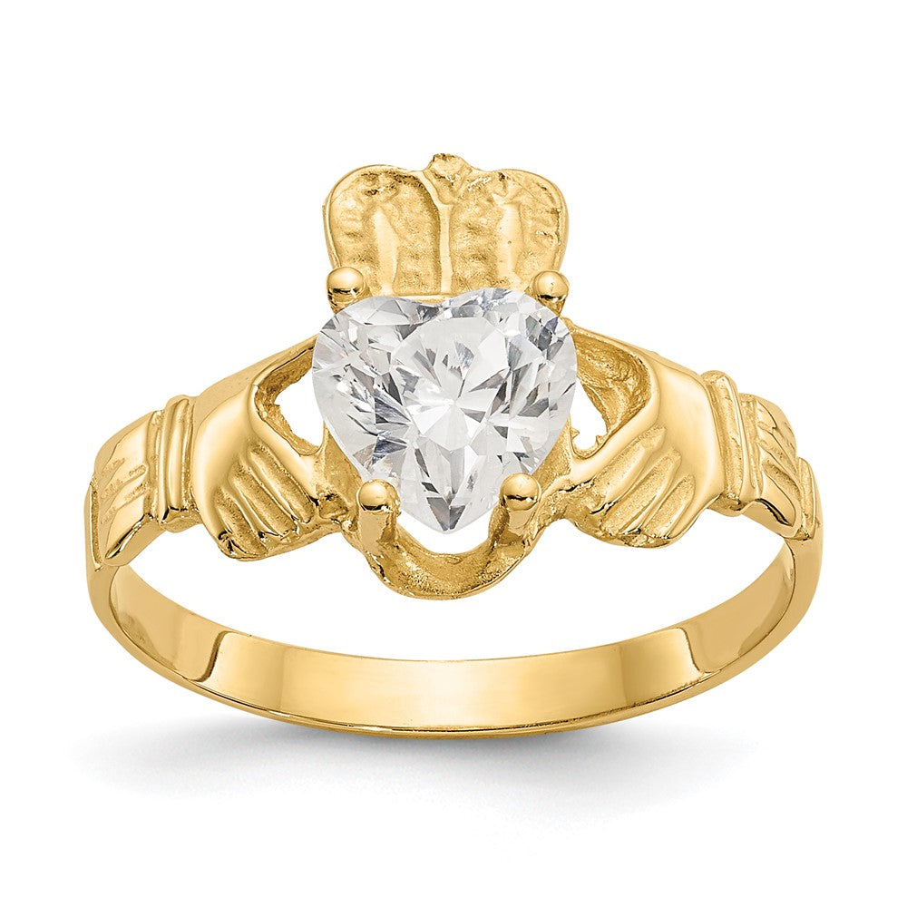 14k Yellow gold;Open back;Synthetic;CZ